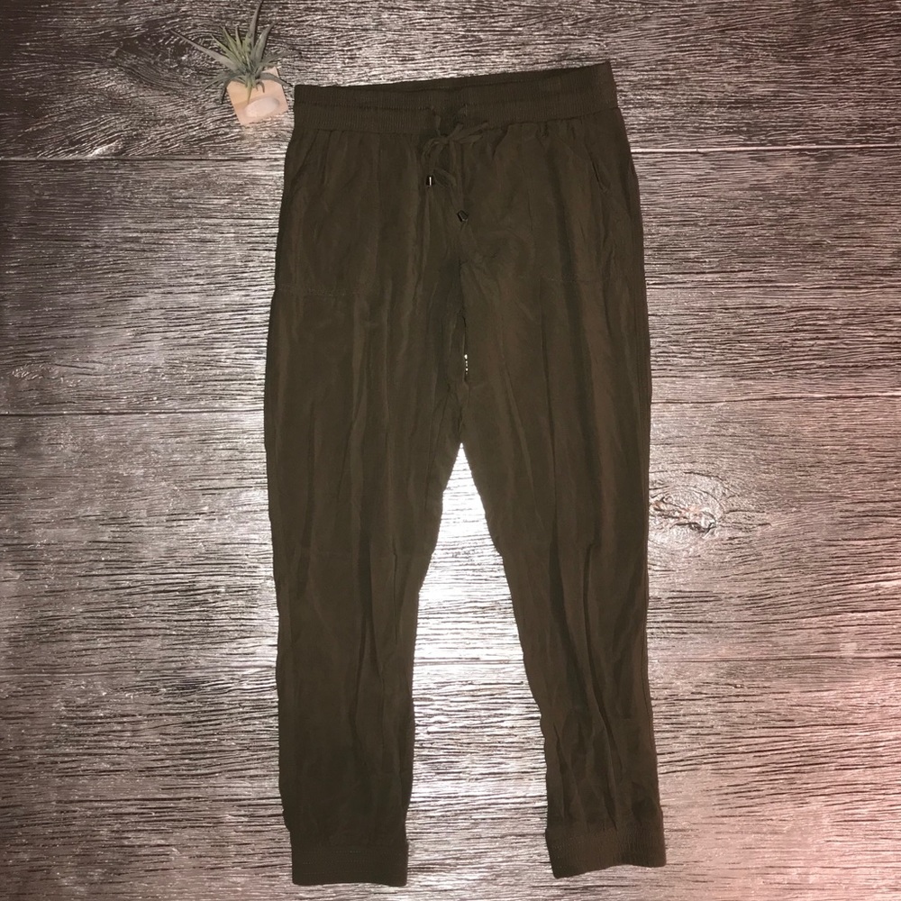 Khaki Green Cargo Joggers Mid-Rise ‎ Sz Small